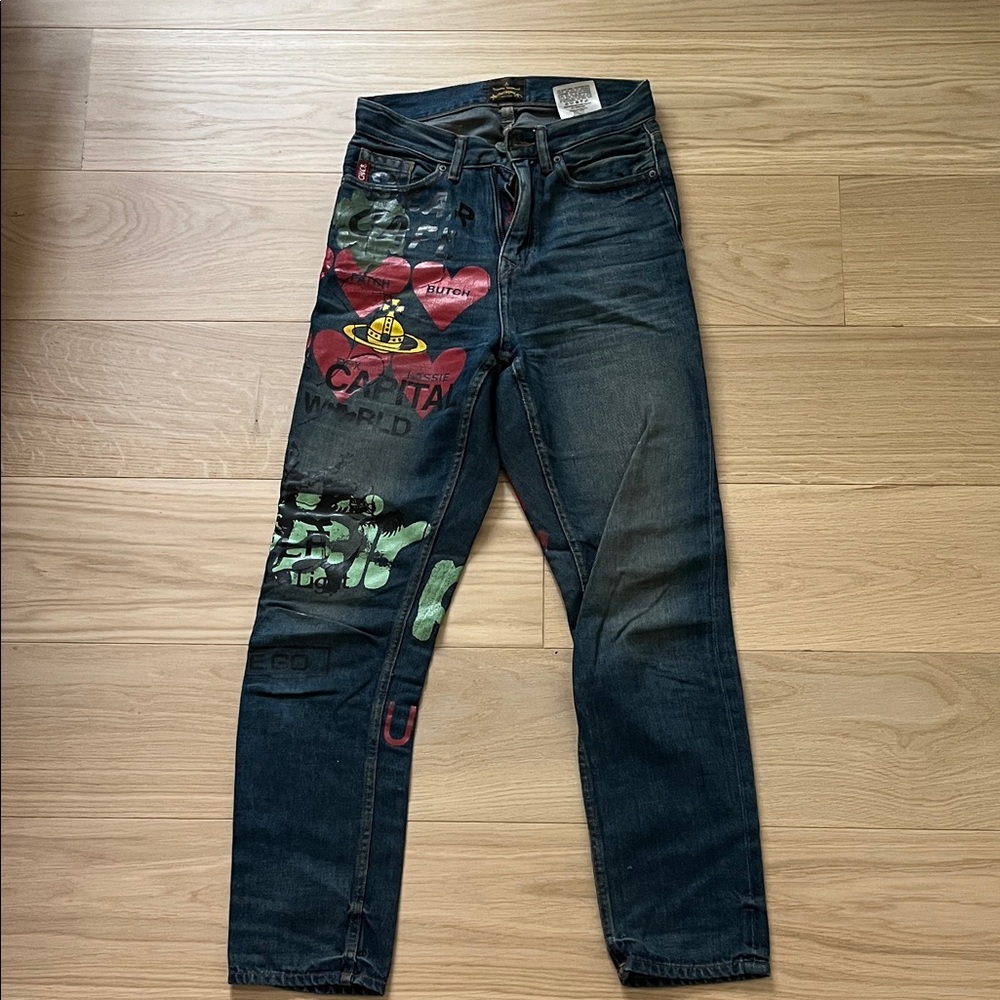 Vivienne Westwood Multicolor Graphic Skinny Jeans